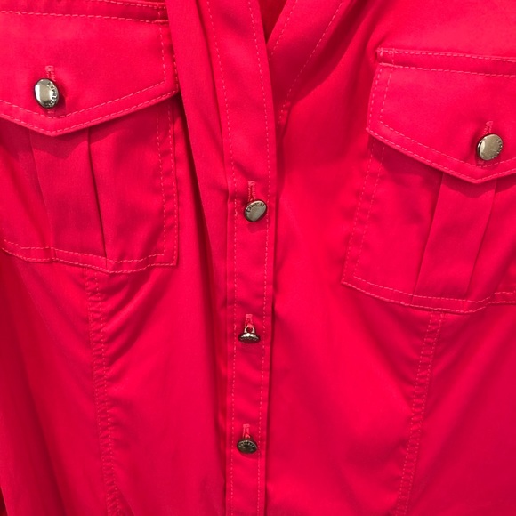 Express Design Studio Red Button Up Shirt Sz XS - Picture 5 of 5